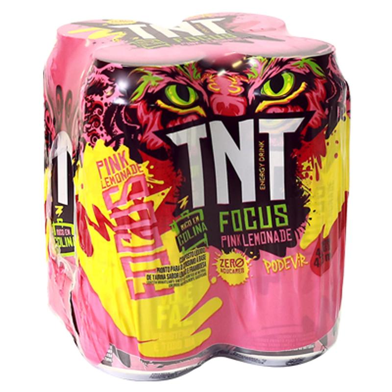 Energético Tnt Focus Pink Lemonade 473ml com 4 Unidades - Bebida